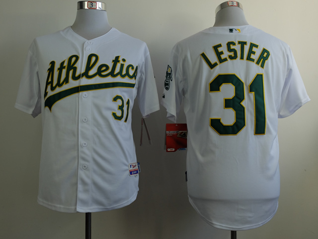 Men Oakland Athletics #31 Lester White MLB Jerseys->oakland athletics->MLB Jersey